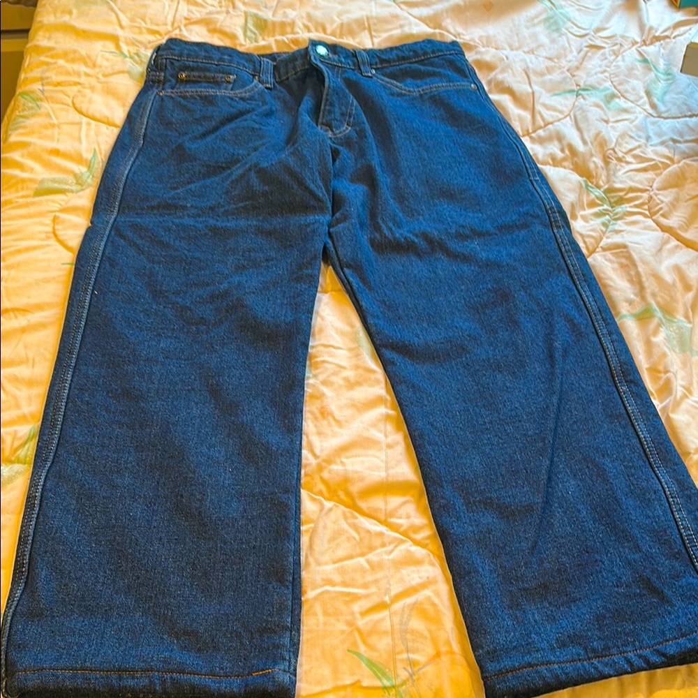 Smiths Men's fleece lined Blue Jeans, 34x 30